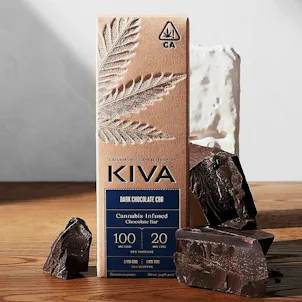Photo of 5mg : 1mg CBD Kiva 'Dark Chocolate CBD' Dark Chocolate Bar 100mg THC : 20mg CBD total