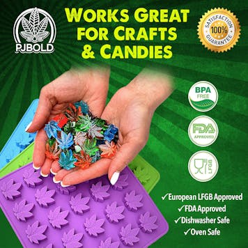 Photo of Small Marijuana Leaf Candy & Gummy Molds 3-Pack