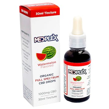 Photo of $25 Medplex Watermelon Full Spectrum Organic CBD Oil Tincture Drops 1000mg