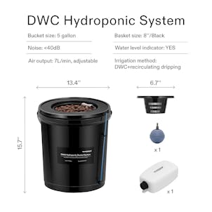 Photo of VIVOSUN 5 Gallon DWC Hydroponic System Kit (4 Bucket, Black)