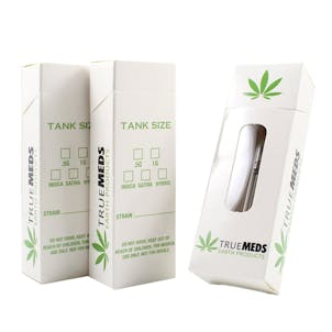 Photo of 25 True Meds EMPTY Distillate Concentrate Flip Top Packaging Boxes by Shatter Labels VB-045