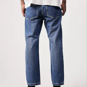 Photo of Afends Mens Ninety Twos - THC Essentials - Hemp Denim Relaxed Jeans - Authentic Blue
