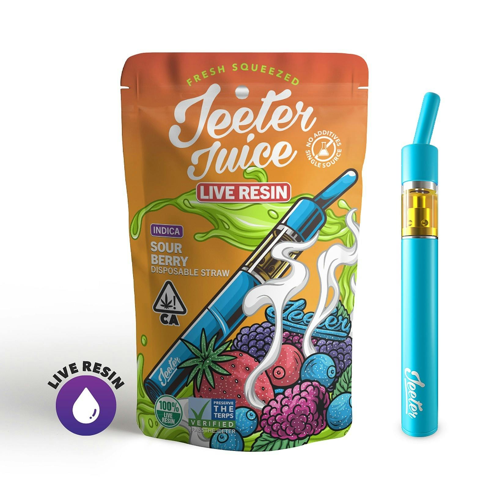 Jeeter: Sour Berry Live Resin Disposable Straw 500mg | Leafly