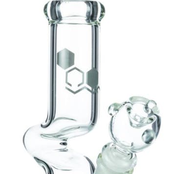 Photo of 8" Clear Glass Bubble Beaker with Angled Neck
