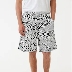 Photo of Afends Mens Broccoli - Hemp Elastic Waist Shorts - Black