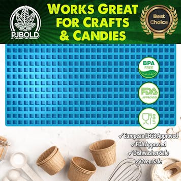 Photo of Square Silicone Mold, 1mL, 600 Cavity, Half Sheet, Blue