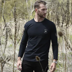 Photo of H.S. LEAF / SLOW BURN , UNISEX LONG SLEEVE CREW NECK TEE