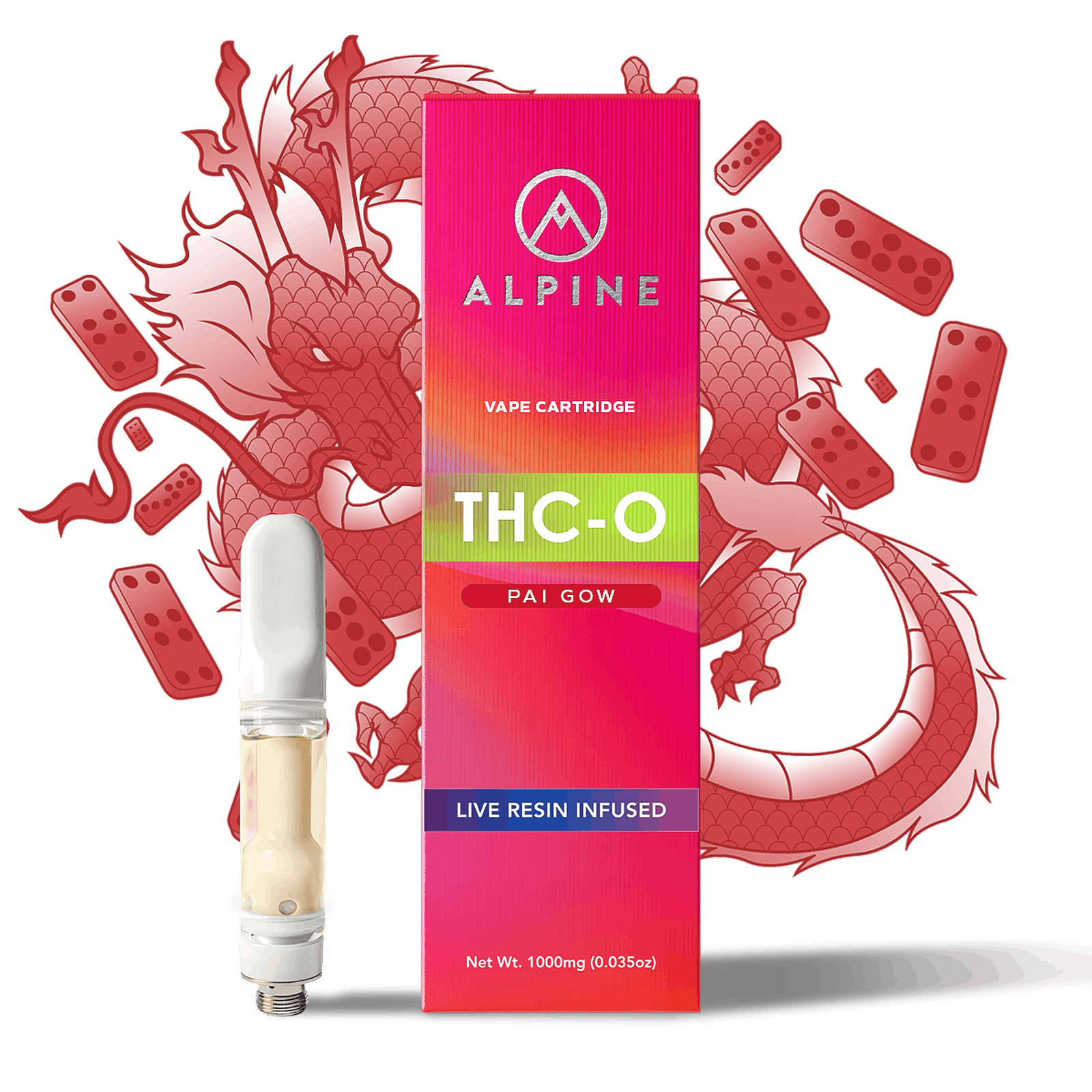 Alpine Vapor Hemp Alpine Live Resin Infused THCO Cartridge Pai Gow