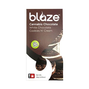 Photo of Blaze Chocolate Bar Cookies & Cream | 1:1 CBD THC | Up To 50mg Each