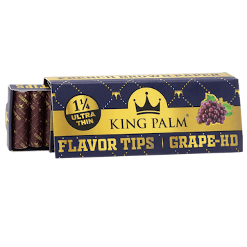 Photo of 1 1/4 Size Ultra Thin French Brown Rolling Papers with Grape HD Flavored Tips