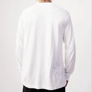 Photo of Afends Mens Essential - THC Essential - Hemp Retro Long Sleeve T-Shirt - White