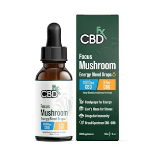 Photo of CBDfx Broad Spectrum CBD Tincture Focus Mushroom + CBG Energy Blend 1000mg