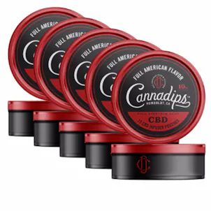 Photo of Cannadips 5-Pack American 10mg Full Spectrum CBD Infused Pouches 15ct per Tin