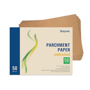 Photo of Dulytek® 50-Sheet Unbleached Rosin Press Parchment Paper, Pre-Cut 10" x 7"