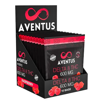 Photo of AVENTUS8 DELTA 8 THC INFUSED GUMMIES RASPBERRY 10-PACK