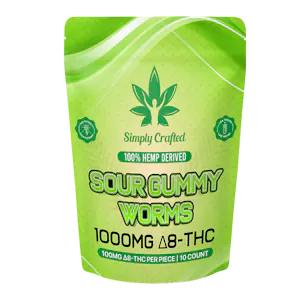 Photo of 1000mg Delta-8 THC Gummy Worms | 10 pack