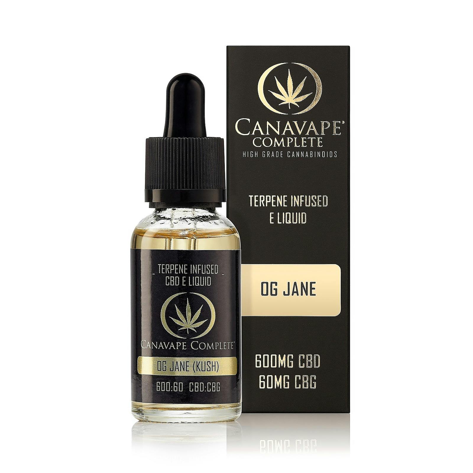 Canavape®: Canavape Complete® OG Jane (Kush) 30ml 600:60mg | Leafly