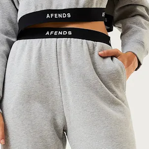 Photo of Afends Womens Homebase - THC Essentials - Hemp Sweat Pants - Shadow Grey Marle
