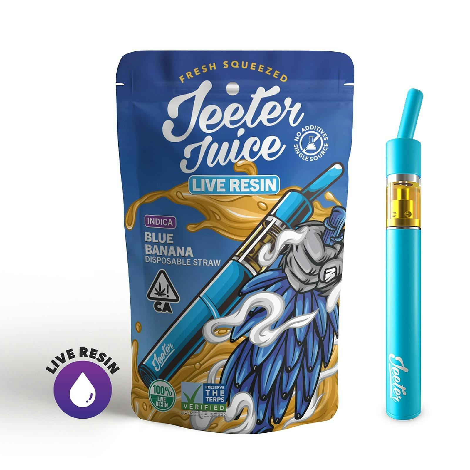 Jeeter Blue Banana Jeeter Juice Disposable Live Resin Straw 500mg Leafly