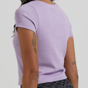 Photo of Afends Womens Faith - THC Essentials - Hemp Ribbed T-Shirt - Orchid
