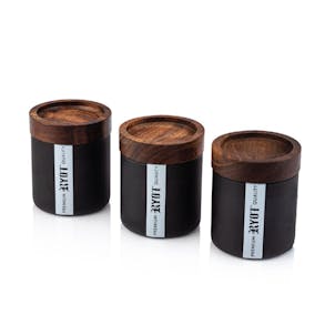 Photo of RYOT® Jar Box with 3 Black Jars with Walnut Lid