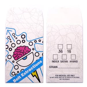 Photo of 25 Bolt Extractions Glossy Wax Shatter Labels Extract Envelopes #115