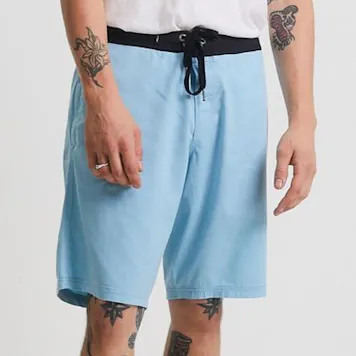 Photo of Afends Mens Surf Related - THC Essentials - Hemp Fixed Waist Boardshort - Sky Blue