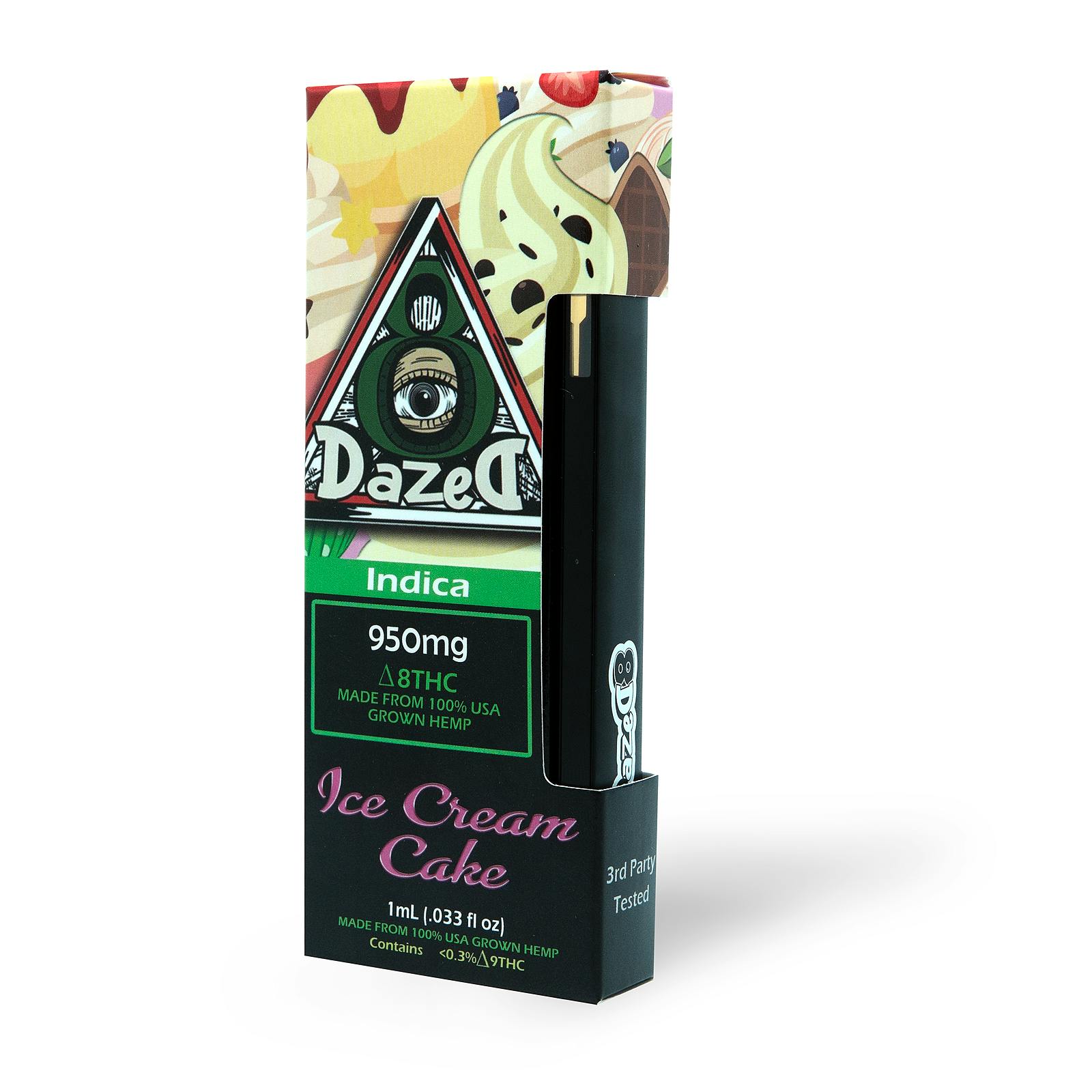 DazeD8 Ice Cream Cake Delta 8 THC Disposable Vape — 1 Gram Leafly