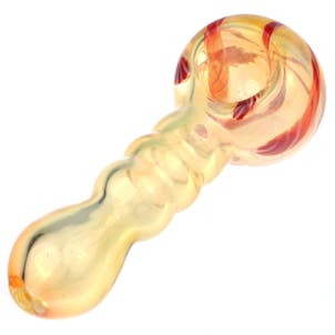 Photo of 4.3" Fumed Glass Milli Spoon Pipe w/ Multiple Mini Maria Rings