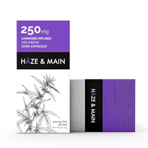 Photo of Haze & Main Espresso Dark Chocolate Bar 250mg