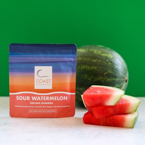 Coast Cannabis Co.: Sour Watermelon Chews 100mg 20-pack | Leafly