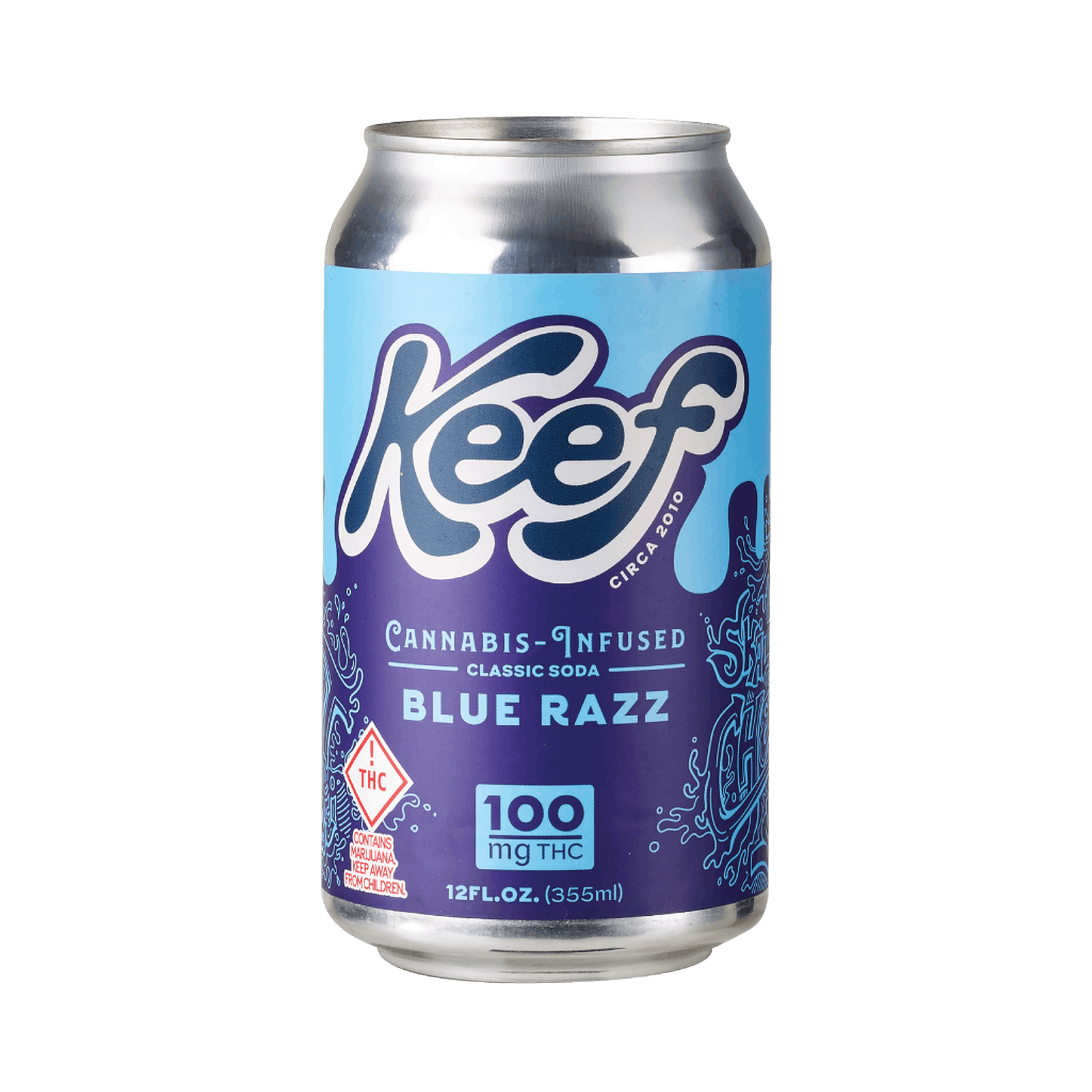 Keef Brands: Keef Classic Soda - Blue Razz 100mg | Leafly