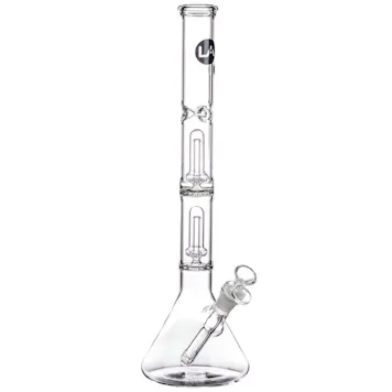 Photo of LA Pipes 14” Double Showerhead Perc Beaker Bong