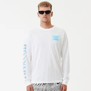 Photo of Afends Unisex Broccoli - Unisex Hemp Long Sleeve T-Shirt - White