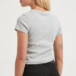 Photo of Afends Womens Faith - THC Essentials - Hemp Ribbed T-Shirt - Shadow Grey Marle