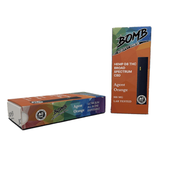 Photo of BOMB Agent Orange Live Resin Hemp D-8-THC Disposable Vaporizer