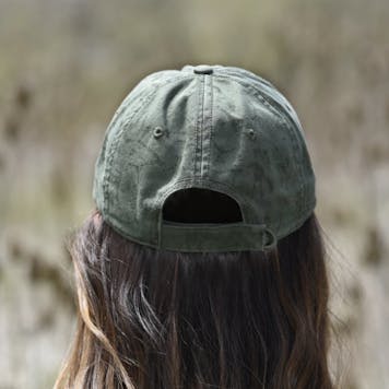 Photo of CRACKLE WASHED, HOLY SMOKE, UNISEX OLIVE CAP
