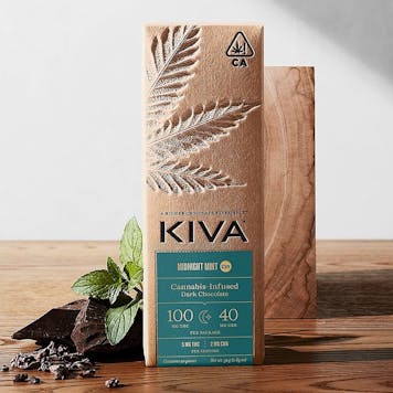 Photo of 5mg : 2mg CBN Kiva 'Midnight Mint' Dark Chocolate Bar 100mg THC : 40mg CBN total