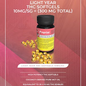 Photo of Light year 10mg THC Softgels (30 Softgels = 300mg THC)
