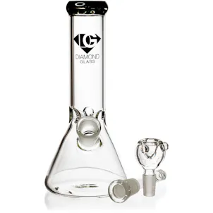 Photo of 8" Mini Beaker Bong w/ Ice Pinch, by Diamond Glass