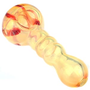 Photo of 4.3" Fumed Glass Milli Spoon Pipe w/ Multiple Mini Maria Rings