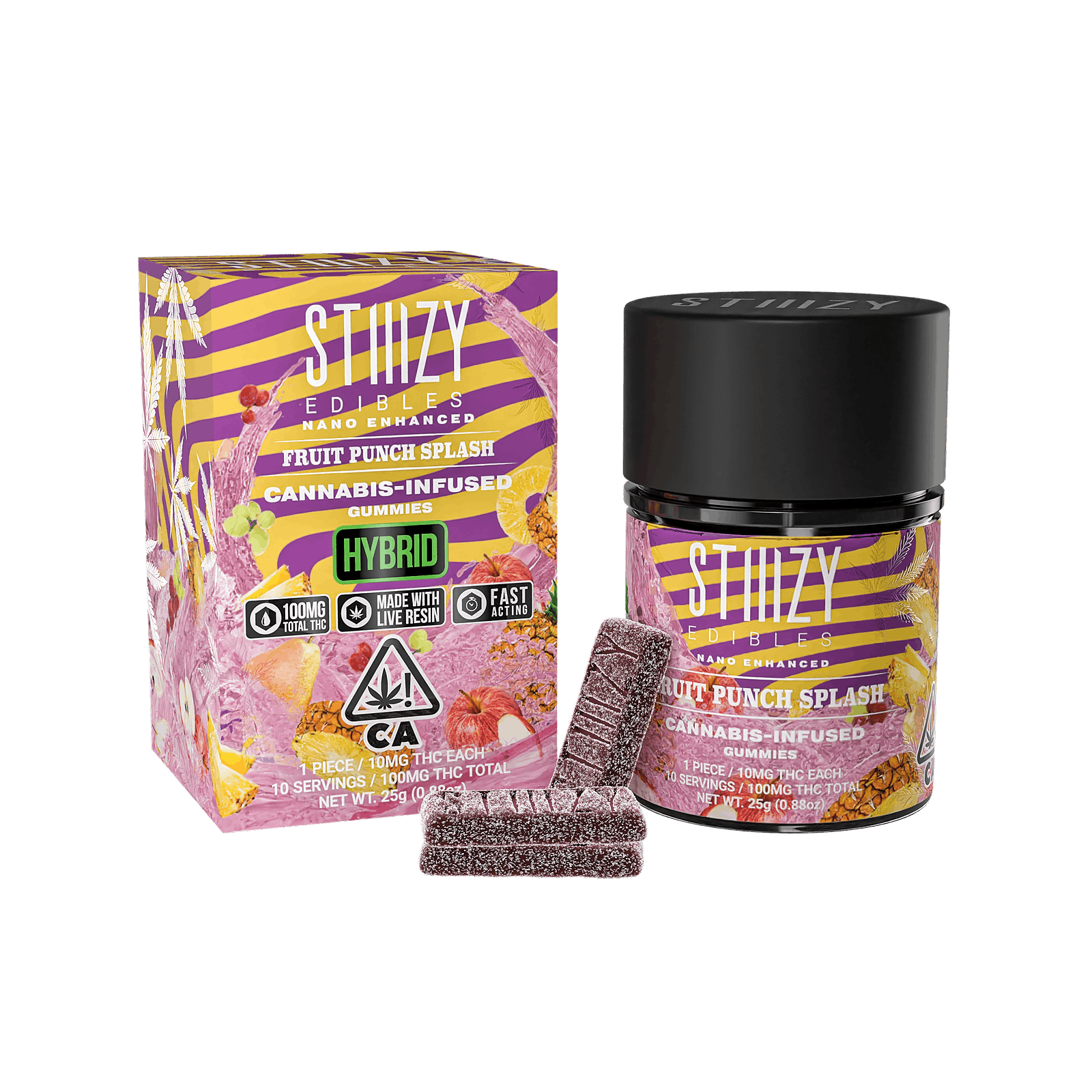STIIIZY FRUIT PUNCH SPLASH STIIIZY EDIBLES 100MG GUMMIES Leafly