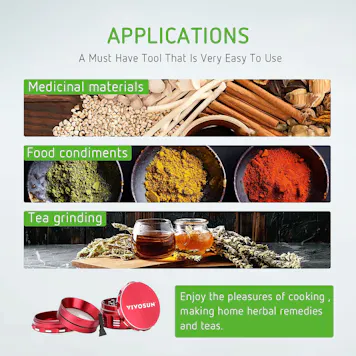 Photo of VIVOSUN 2.5" 4 Pieces Herb Grinder Aluminium Spice Grinder for Kitchen