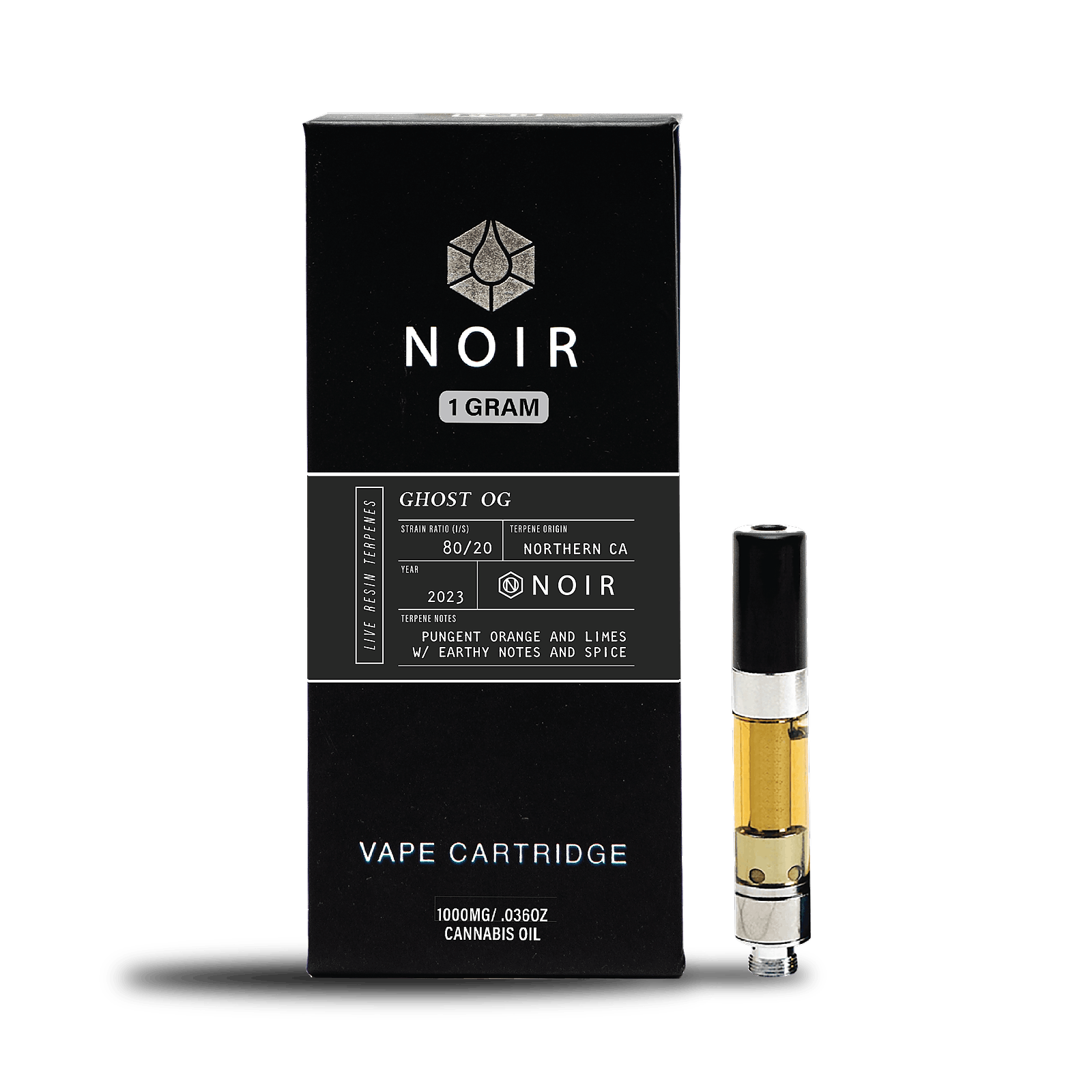 Timeless Vapes Noir Ghost OG 1000mg Vape Cartridge (Live Resin) Leafly