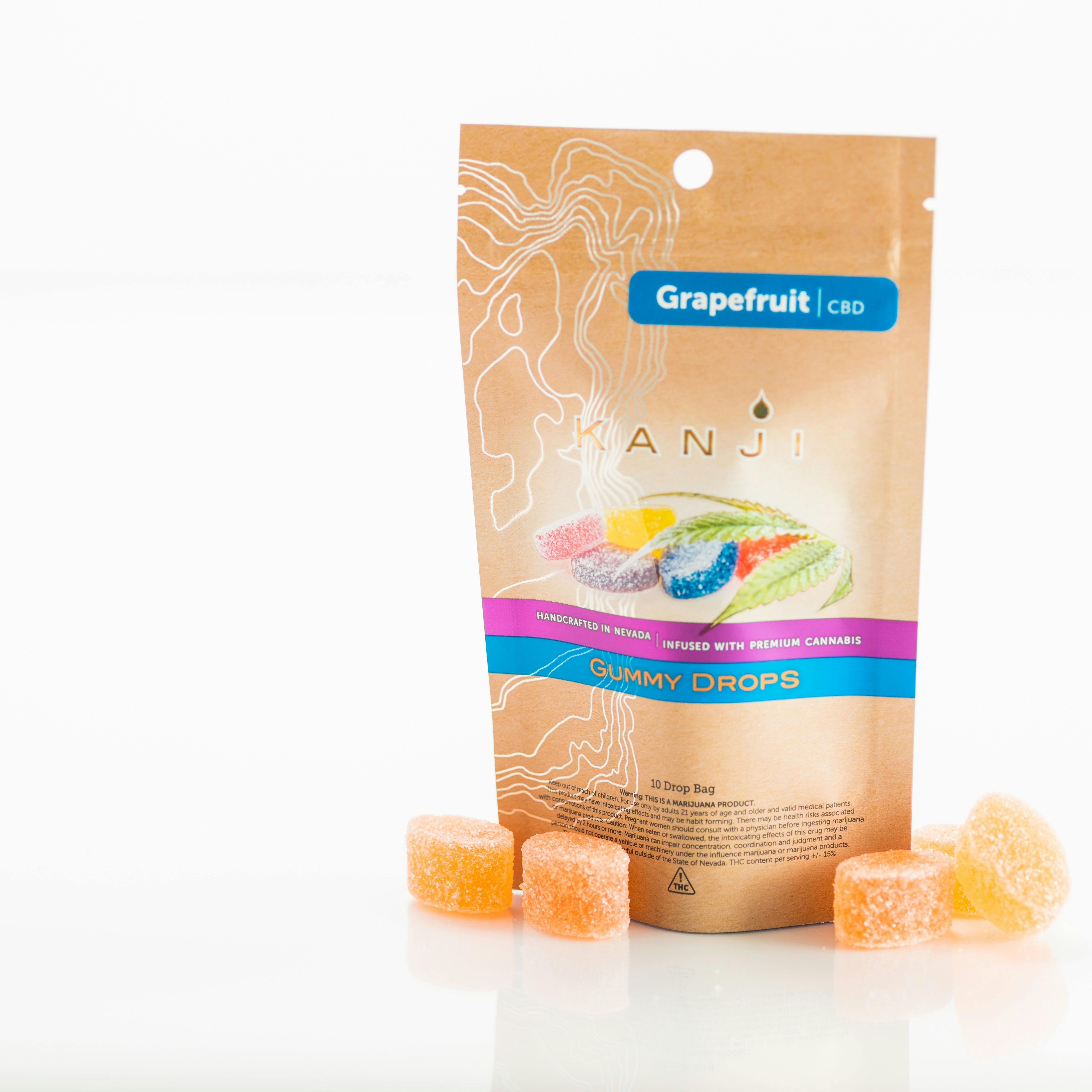 Kanji Cannabis Grapefruit Gummy Drops CBD 300mg Leafly