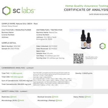 Photo of Raw CBDA Tincture - 1000mg