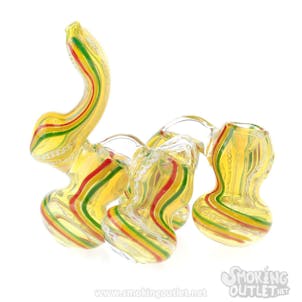 Photo of Fumed Rasta Swirl Caravan Quadruple Bubbler