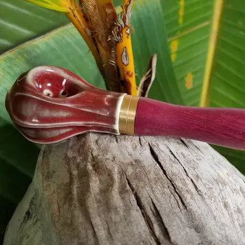 Photo of Hybrid Pipe w/Ceramic and Purpleheart Wood (5 in, 13 cm)
