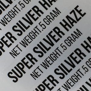 Photo of 100 Super Silver Haze Medical Marijuana Stickers By Shatter Labels RX Strain Flavors for 1.0G STS-00