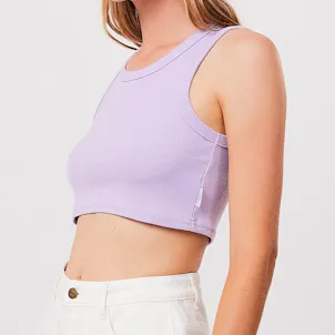 Photo of Afends Womens Chloe - THC Essentials - Hemp Ribbed Crop Tank - Orchid